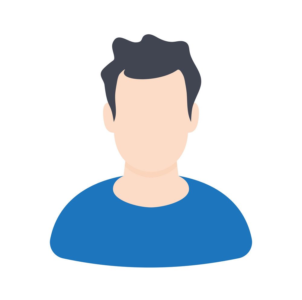 Avatar men icon on a white background, vector illustration